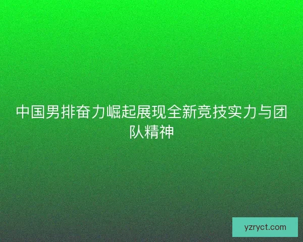 中国男排奋力崛起展现全新竞技实力与团队精神